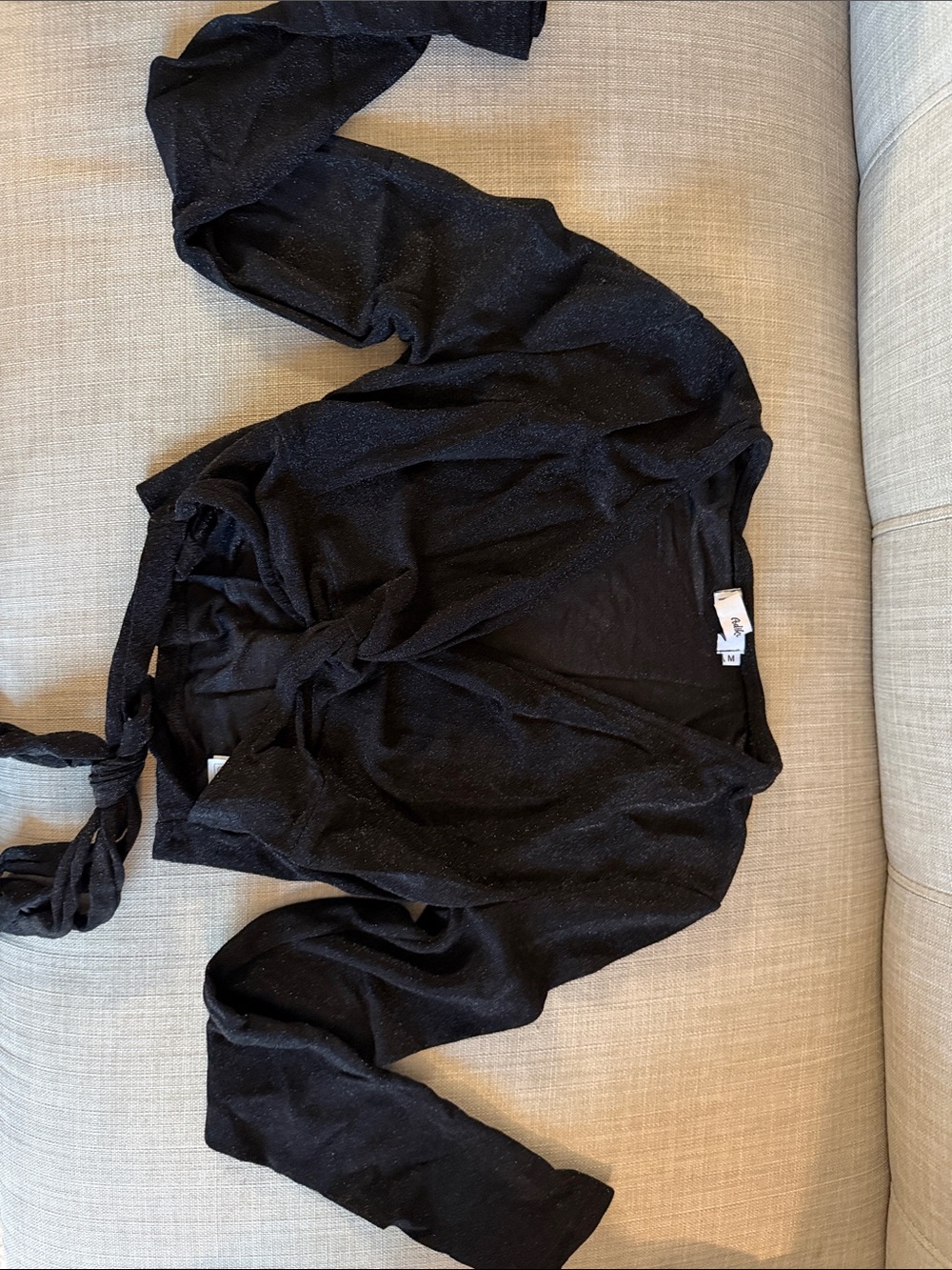 Adika Black Sparkle Crop Top